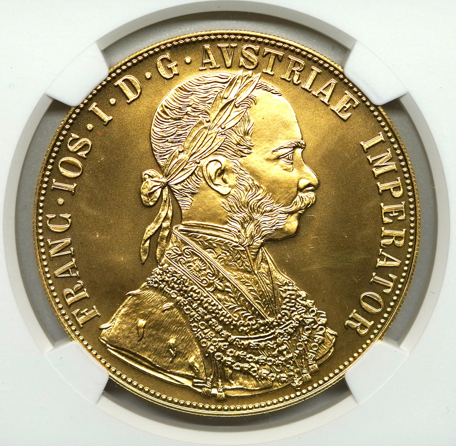 【Sold】【再入荷】1915年 フランツ・ヨーゼフ1世 4ダカット金貨 リストライク MS70 NGC ソブリンパートナーズ